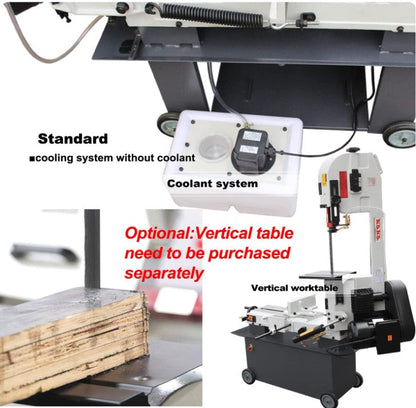 KAKA INDUSTRIAL 7x12 Inch Heavy-Duty Horizontal Bandsaw | 1.5HP Dual-Voltage (115V/230V) | 4-Speed Blade System | Steel Pipe and Structural Metal Cutting BS-712N - 188006V115V230