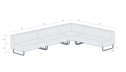 Riverbend Four-Piece Modular Sectional - BPB1096