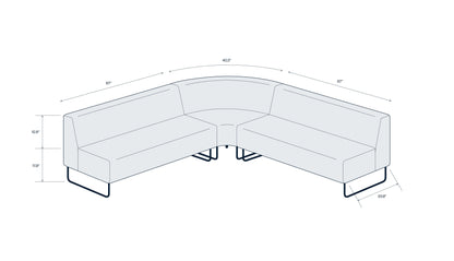 Riverbend Three-Piece Modular Sectional - BPB1084