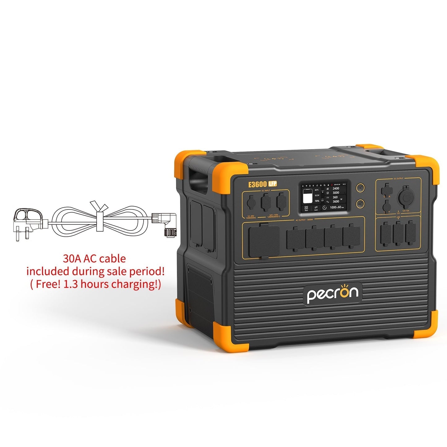 PECRON E3600LFP Portable Power Station 3600W 3072Wh - E3600LFP