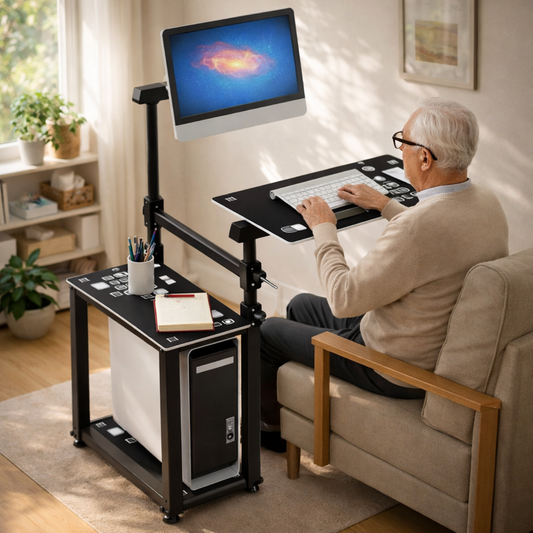 Kinnls WS-66 Mobile Standing Computer Workstation with Adjustable Monitor & Keyboard Tray