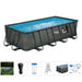 Summer Waves 18ft x 9ft x 52in Above Ground Rectangle Frame Swimming Pool Set - 202935