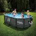 Summer Waves 13.9'x8.2' Dark Herringbone Active Frame Oval Outdoor Swimming Pool - 202938