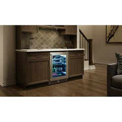 Perlick 24" Beverage Center Fully Integrated Glass Door, Sottile Sh.Depth 18" , 3.1 cu. ft. Capacity - HH24BS-4-4