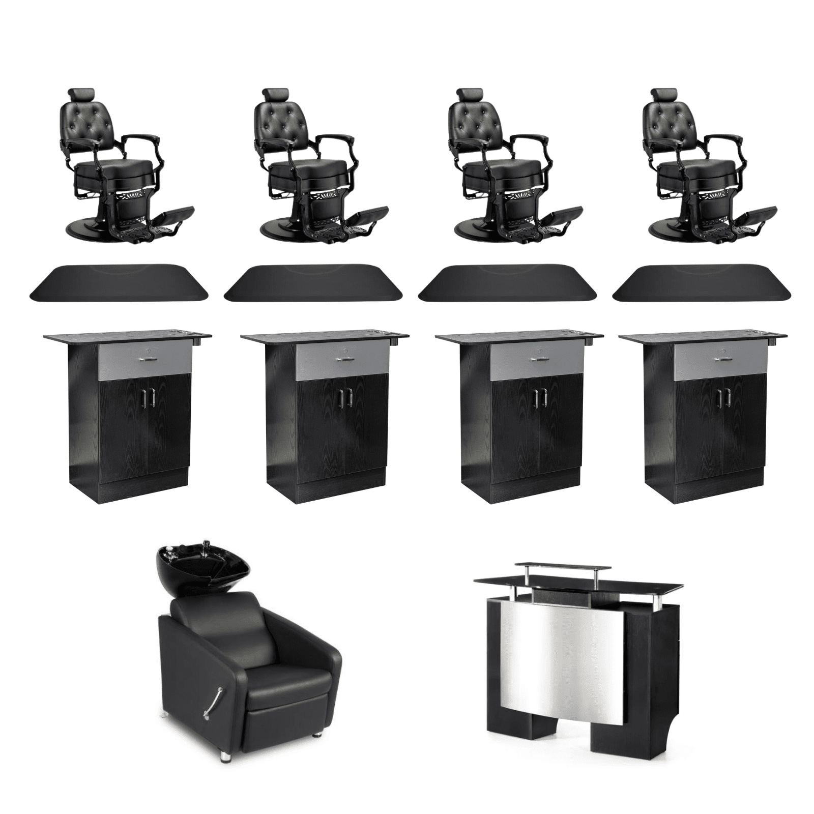 HAIR SALON - 4 SETS BARBER CHAIR PACKAGE