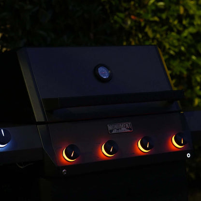 Monument Grills Eminence 425 Series | 4 Burner Fortified Propane Gas Grill in Silky Matte Black - E425