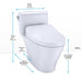 TOTO NEXUS 1G WASHLET+ S550E ONE-PIECE TOILET 1.0 GPF MW6423056CUFGA#01