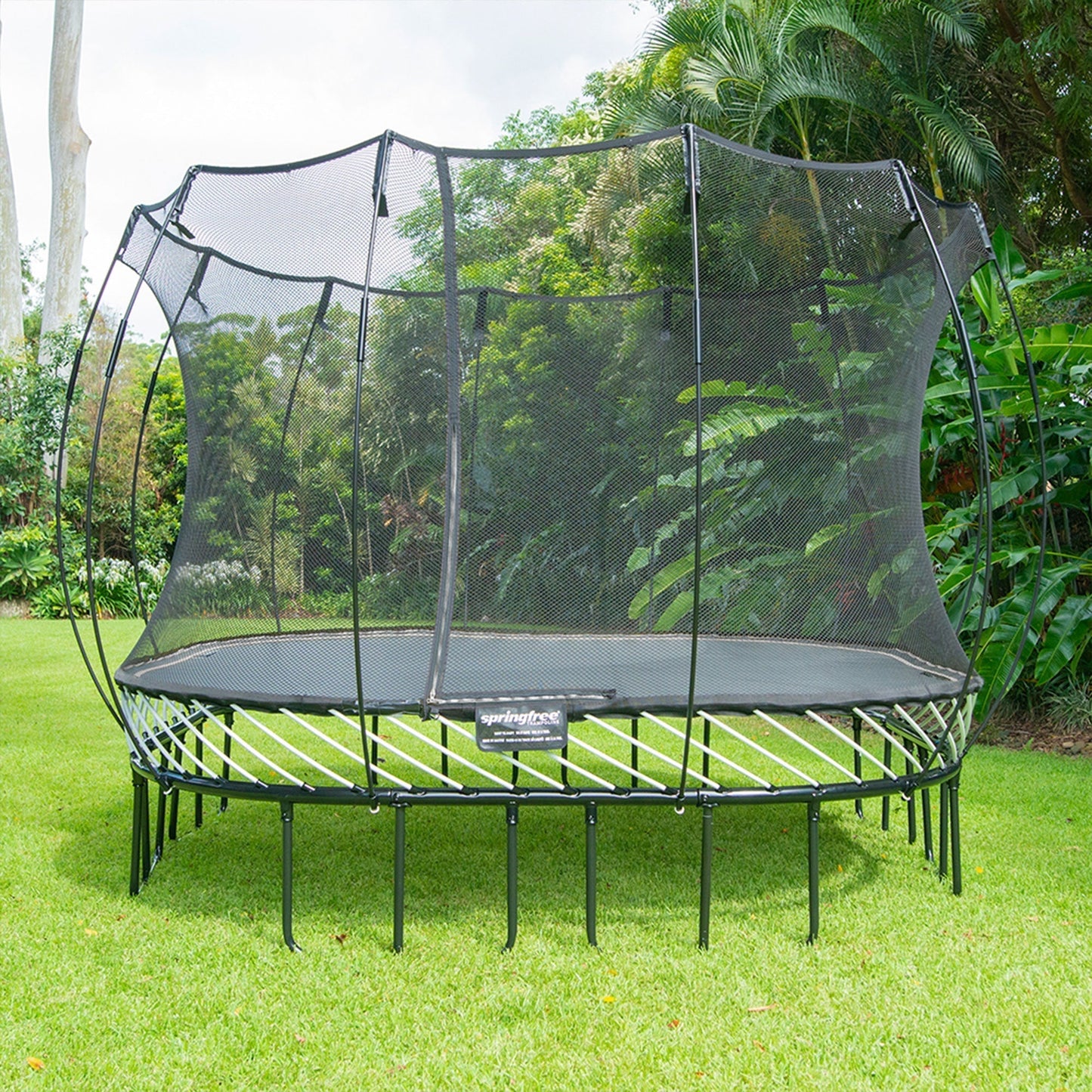 Springfree Trampoline Kids Outdoor Large Square 11 Ft Trampoline with Enclosure - 212964
