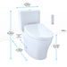 TOTO AQUIA IV WASHLET+ S550E TWO PIECE TOILET 1.28 GPF & 0.8 GPF UNIVERSAL HEIGHT MW4463056CEMFGA#01