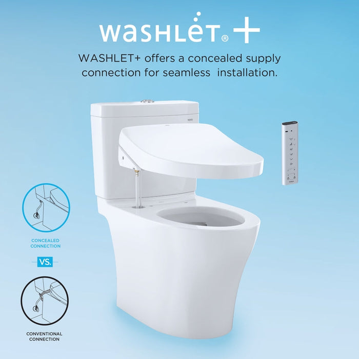 TOTO AQUIA IV WASHLET+ S550E TWO PIECE TOILET 1.28 GPF & 0.8 GPF UNIVERSAL HEIGHT MW4463056CEMFGA#01