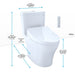 TOTO AQUIA IV WASHLET+ S550E TWO-PIECE TOILET 1.28 GPF & 0.8 GPF 12in Rough in MW4463056CEMGA#01