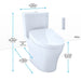 TOTO AQUIA IV 1G WASHLET+ S550E TWO PIECE TOILET 1.0 GPF & 0.8 GPF UNIVERSAL HEIGHT MW4463056CUMFGA#01