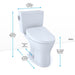 TOTO DRAKE 1G WASHLET+ S550E TWO-PIECE TOILET 1.0 GPF & 0.8 GPF MW7463056CUMGA#01 - Backyard Provider