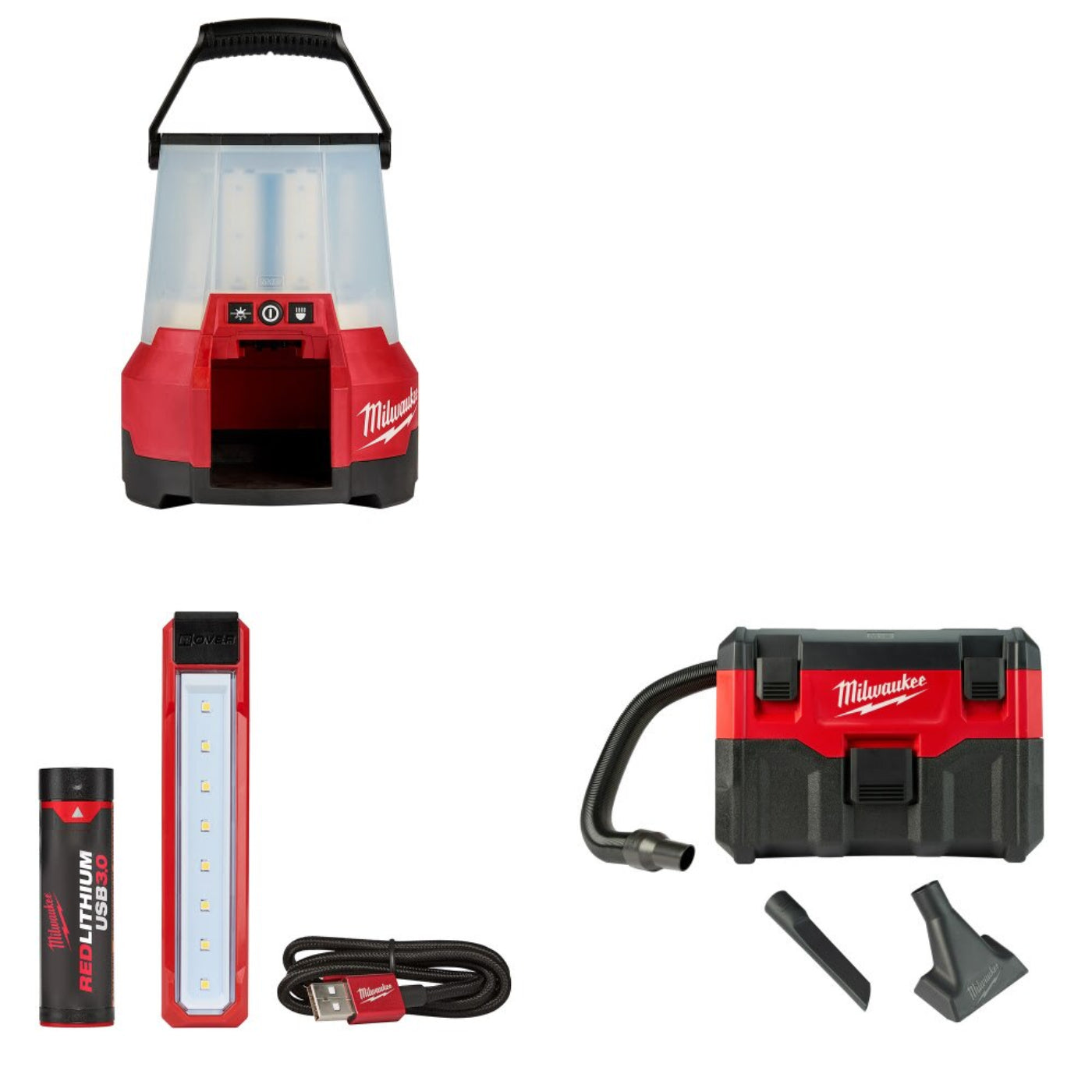 Milwaukee 2145-20 M18 LED Site Light W/ FREE 2112-21 Flood Light & Vacuum, Bare - 774575