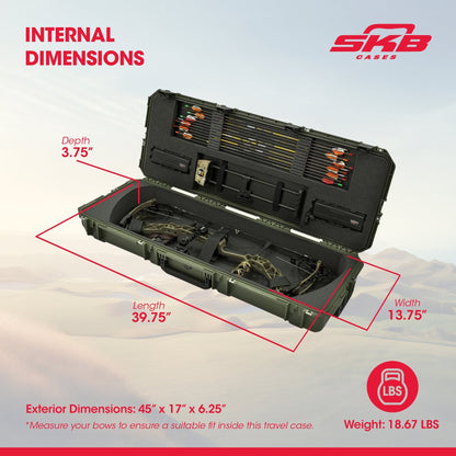 SKB Cases iSeries 4214 Hard Exterior Parallel Limb Bow Case, Green (Open Box) - 219740