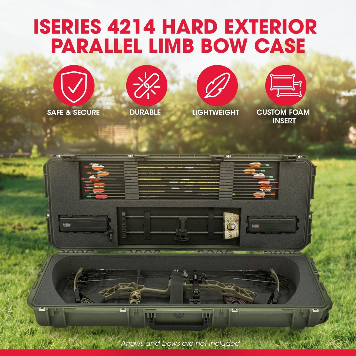 SKB Cases iSeries 4214 Hard Exterior Parallel Limb Bow Case, Green (Open Box) - 219740