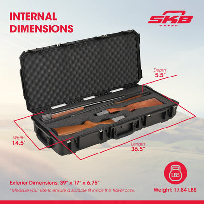 SKB Cases iSeries Hard Exterior Double Custom Breakdown Shotgun Case, Black - 215406