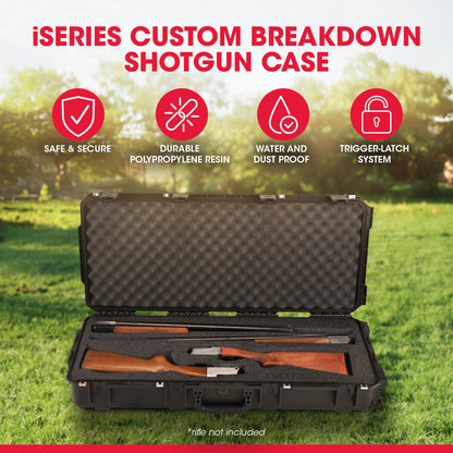 SKB Cases iSeries Hard Exterior Double Custom Breakdown Shotgun Case, Black - 215406