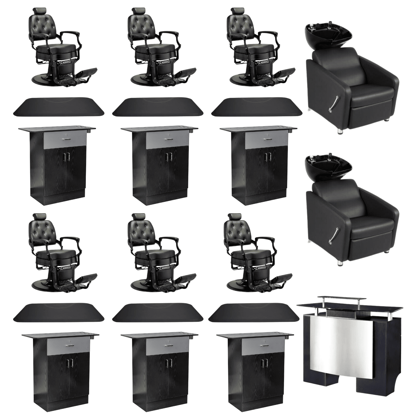 HAIR SALON - 6 SETS BARBER CHAIR PACKAGE