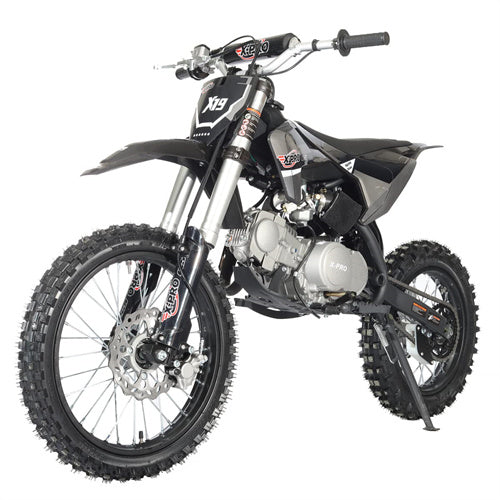 X-PRO X19 125cc Dirt Bike with 4-Speed Semi-Automatic Transmission, Kick Start, Big 17"/14" Tires! Zongshen Brand Engine - DB-K020-Black