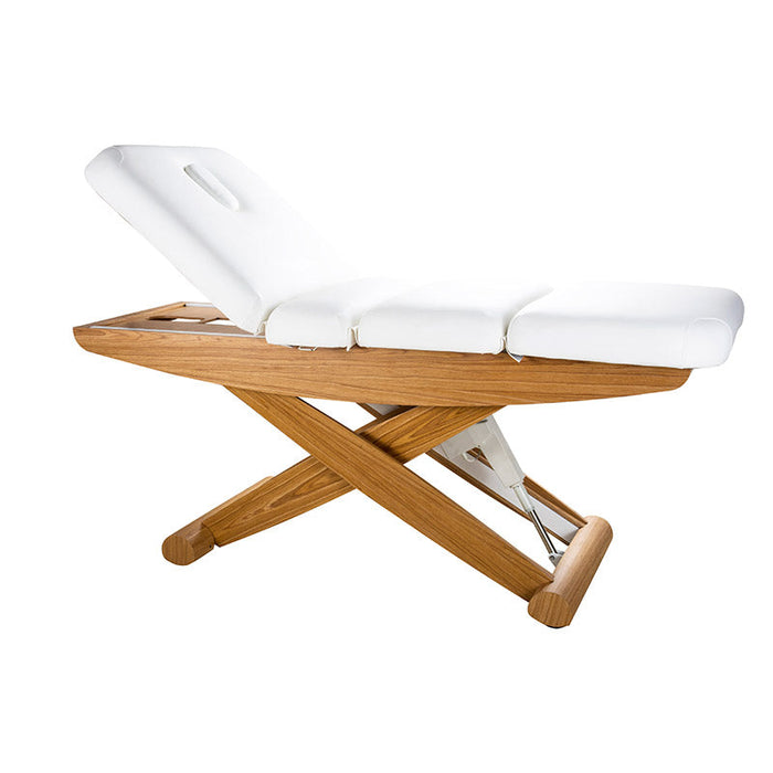 Silver Fox Luna X 3 Section Wooden Electric Massage Table / Facial Bed, White - 2256