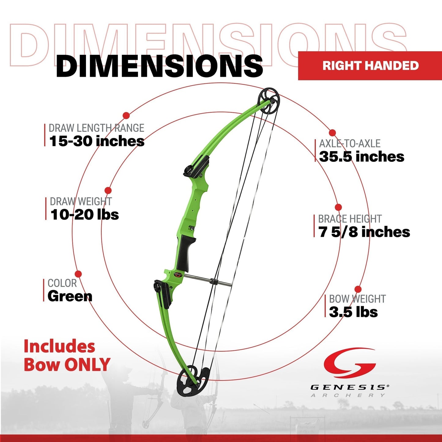Genesis Archery Original Adjustable Right Handed Compound Bow, Green (2 Pack) - 323550