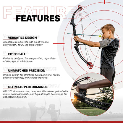 Genesis Archery Original Adjustable Right Handed Compound Bow, Black (3 Pack) - 323577