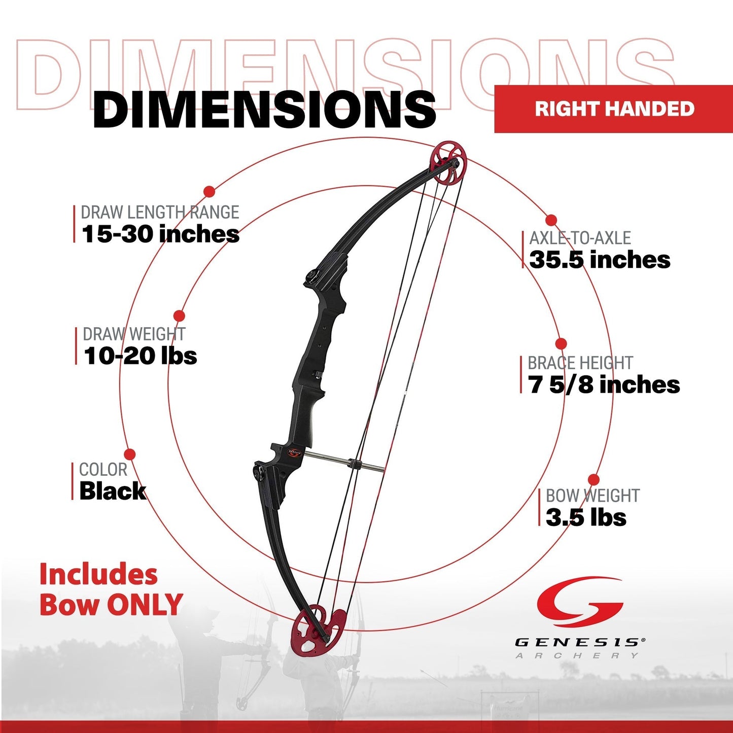Genesis Archery Original Adjustable Right Handed Compound Bow, Black (2 Pack) - 323576