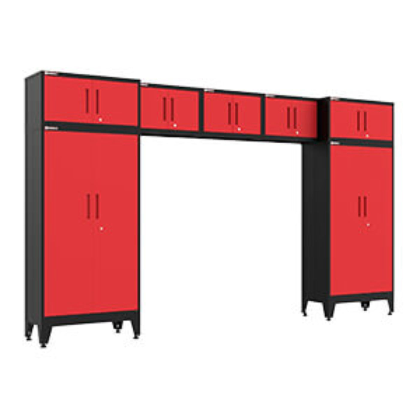 Armadillo Tough Red 7-Piece Garage Cabinet Set with Levelers - AR7PC110R