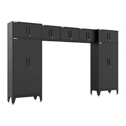 Armadillo Tough Black 7-Piece Garage Cabinet Set with Levelers - AR7PC110B