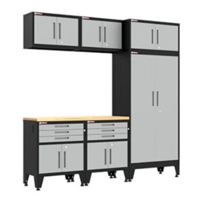 Armadillo Tough Grey 7-Piece Garage Cabinet Set with Levelers - AR6PC113G