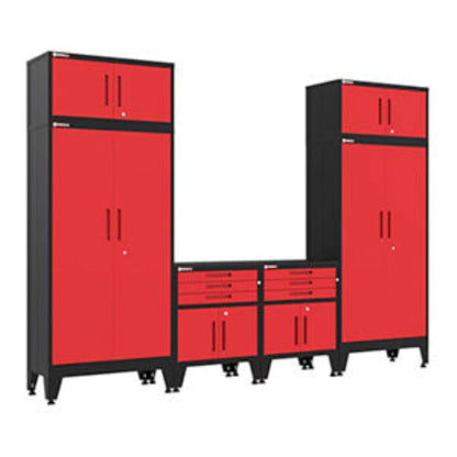 Armadillo Tough Red 6-Piece Garage Cabinet System with Levelers - AR6PC115R