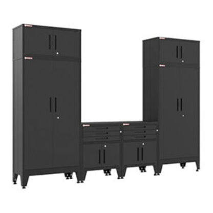 Armadillo Tough Black 6-Piece Garage Cabinet System with Levelers - AR6PC115B