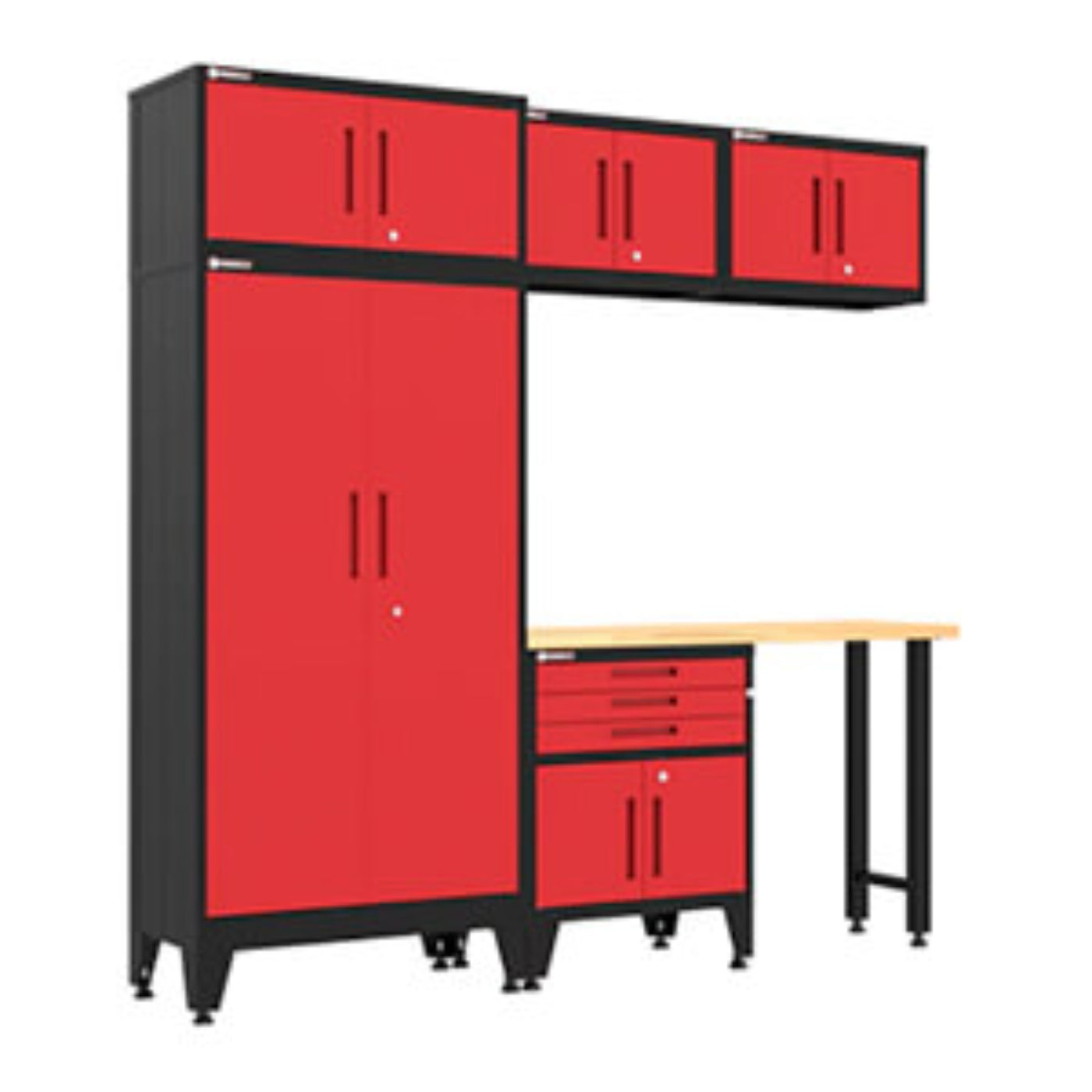 Armadillo Tough Red 6-Piece Garage Cabinet Set with Levelers - AR6PC116R