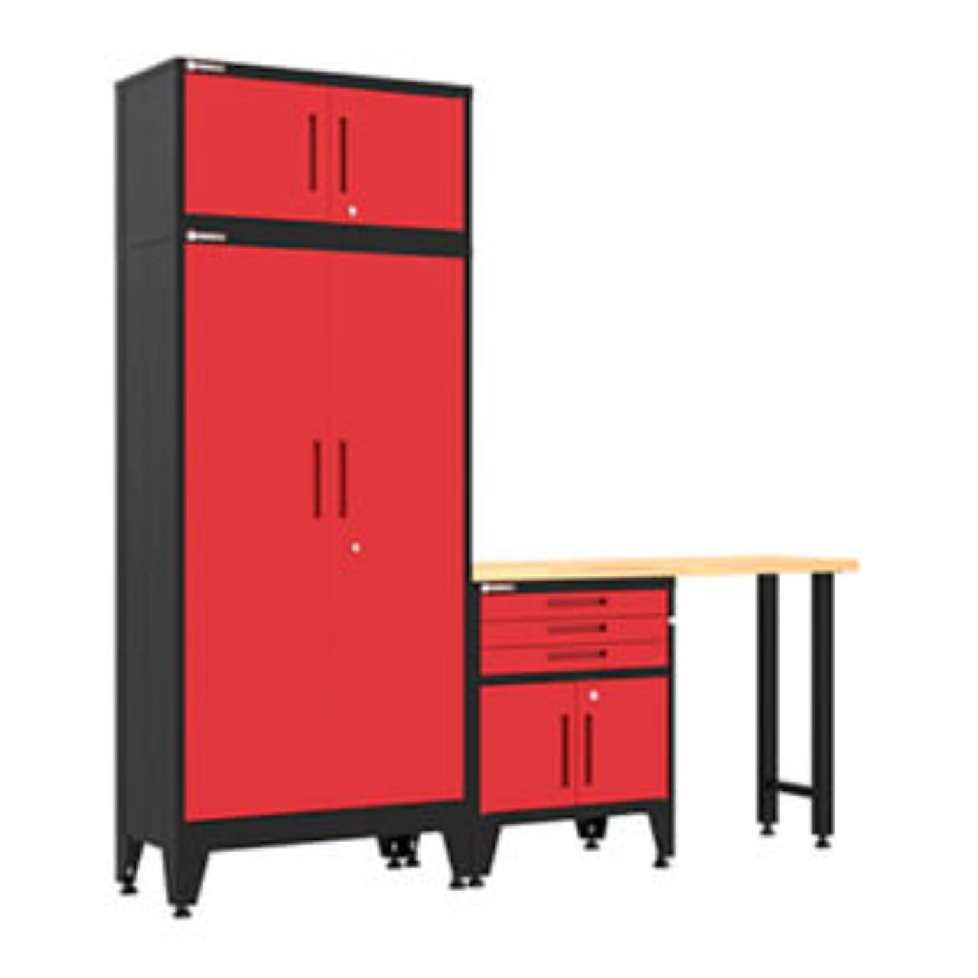 Armadillo Tough Red 4-Piece Garage Cabinet Set with Levelers - AR4PC117R