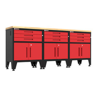 Armadillo Tough Red 4-Piece Garage Cabinet Set with Levelers - AR4PC119R