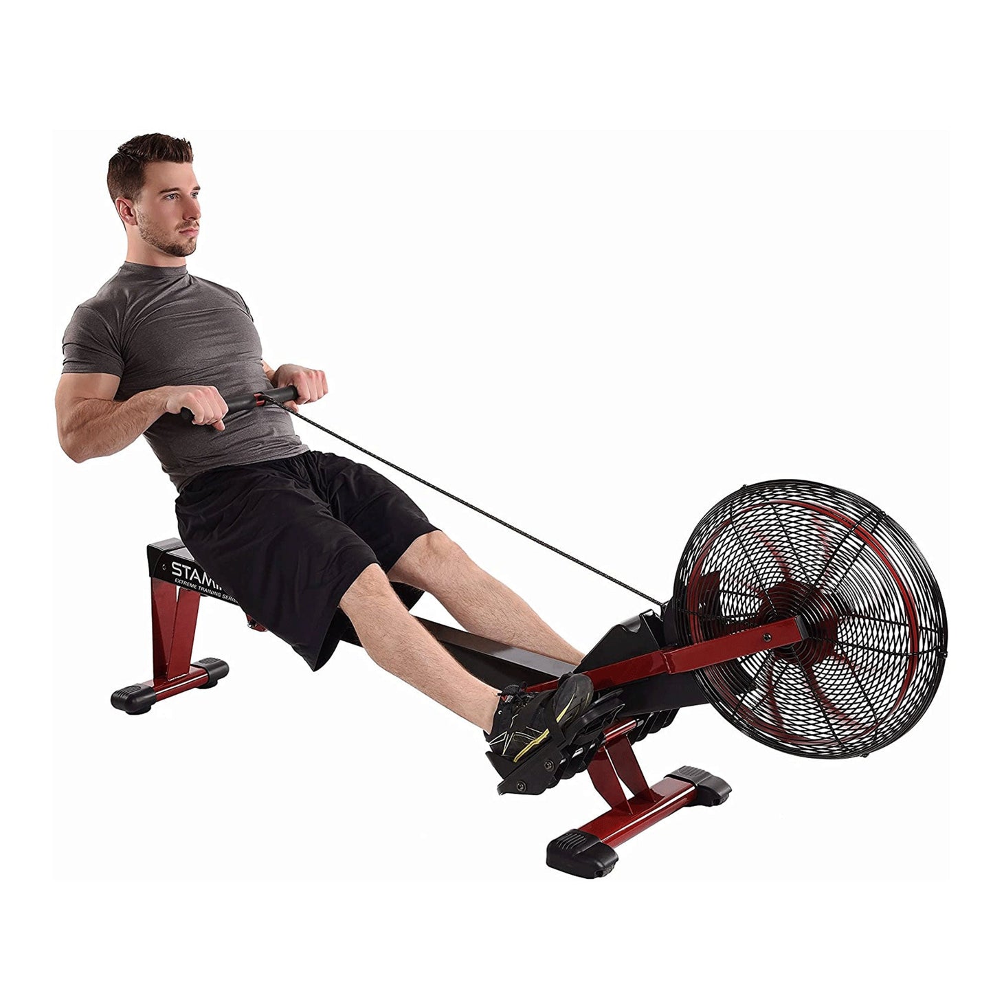 Stamina Cardio Exercise Foldable X Air Rower Rowing Machine w/ LCD Display, Red - 228547