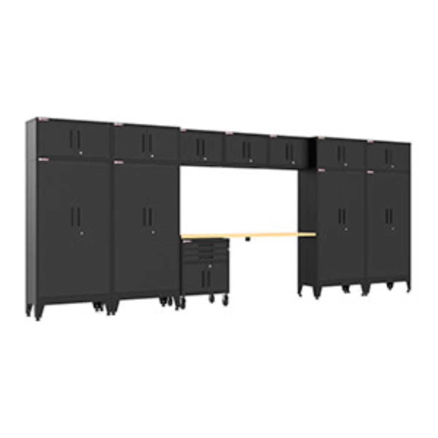 Armadillo Tough Black 13-Piece Garage Cabinet Set with Levelers and Casters - AR13PC131B