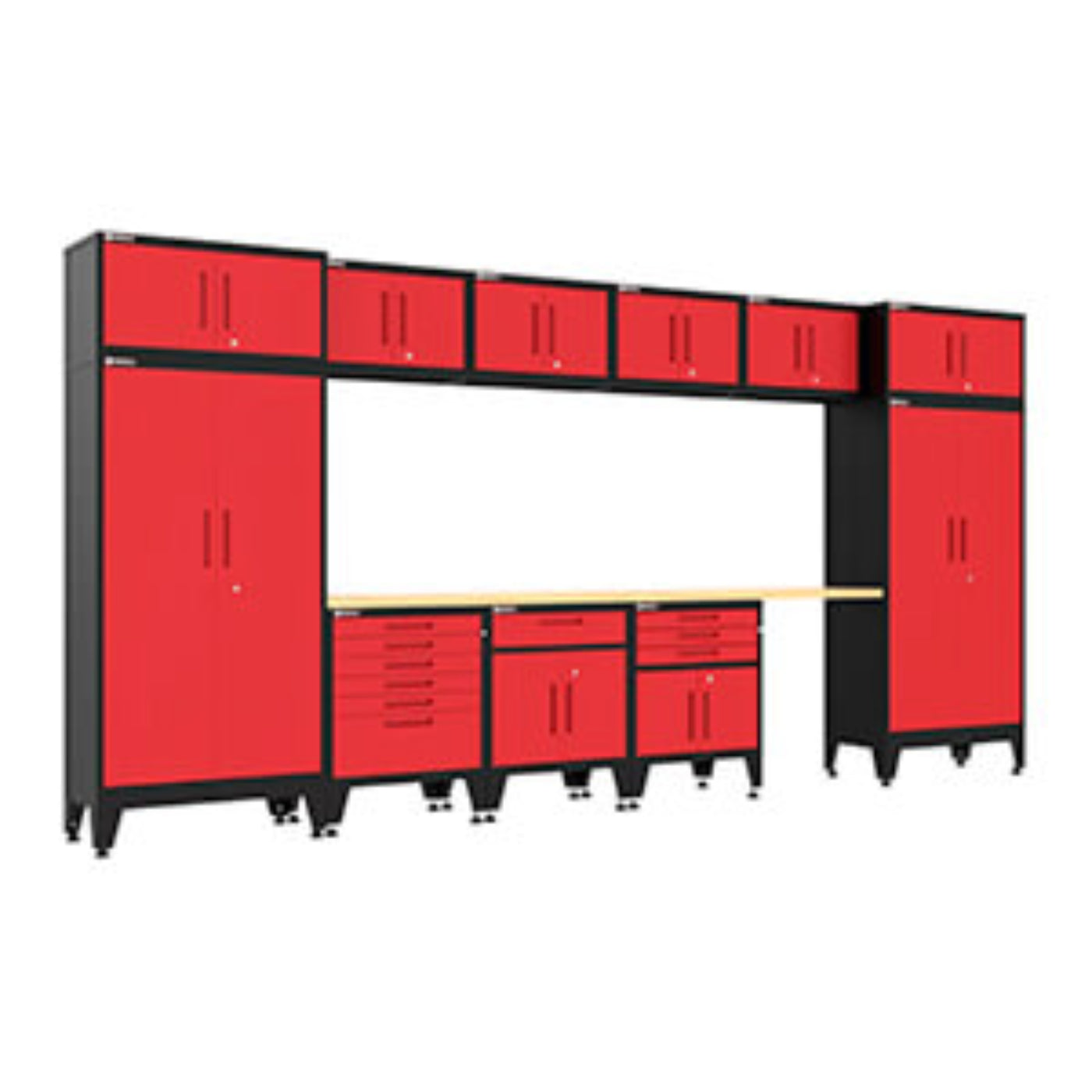 Armadillo Tough Red 13-Piece Garage Cabinet Set with Levelers - AR13PC133R