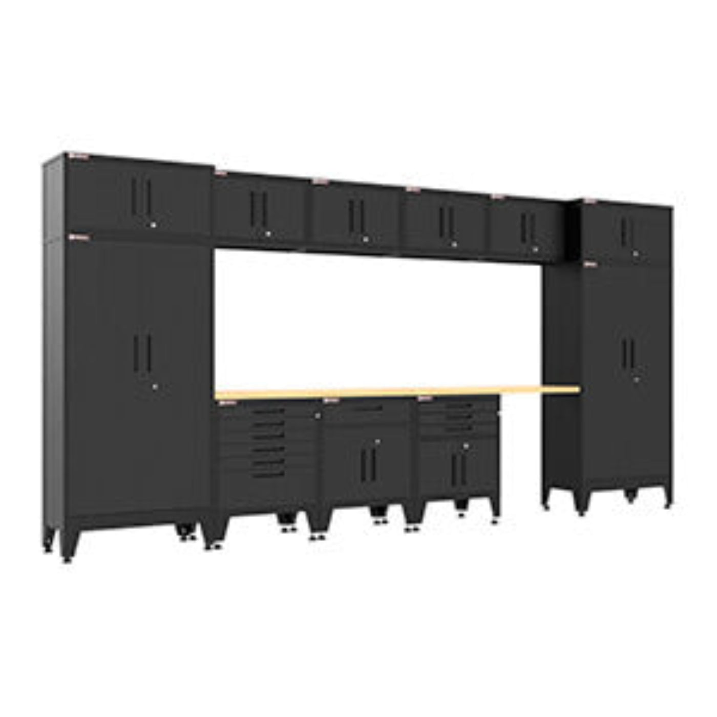 Armadillo Tough Black 13-Piece Garage Cabinet Set with Levelers - AR13PC133B