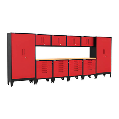 Armadillo Tough Red 12-Piece Garage Cabinet Set with Levelers - AR12PC134R
