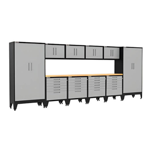 Armadillo Tough Grey 12-Piece Garage Cabinet Set with Levelers - AR12PC134G