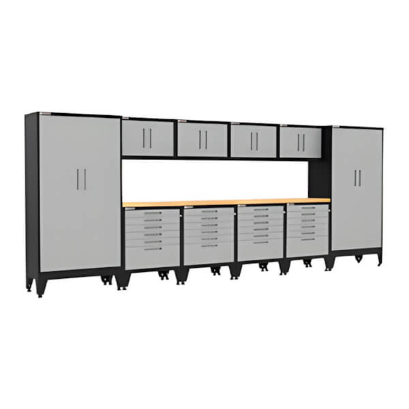 Armadillo Tough Grey 12-Piece Garage Cabinet Set with Levelers - AR12PC134G