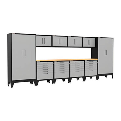 Armadillo Tough Grey 12-Piece Garage Cabinet Set with Levelers - AR12PC134G