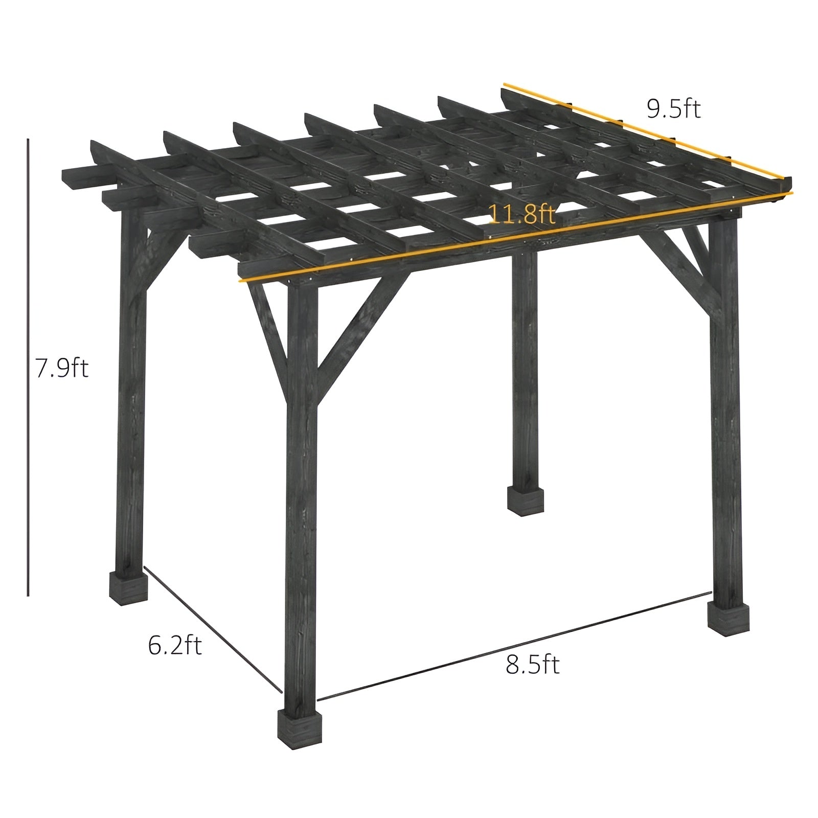 Outsunny Outdoor 12' x 10' Pergola Gazebo - 84C-284V01