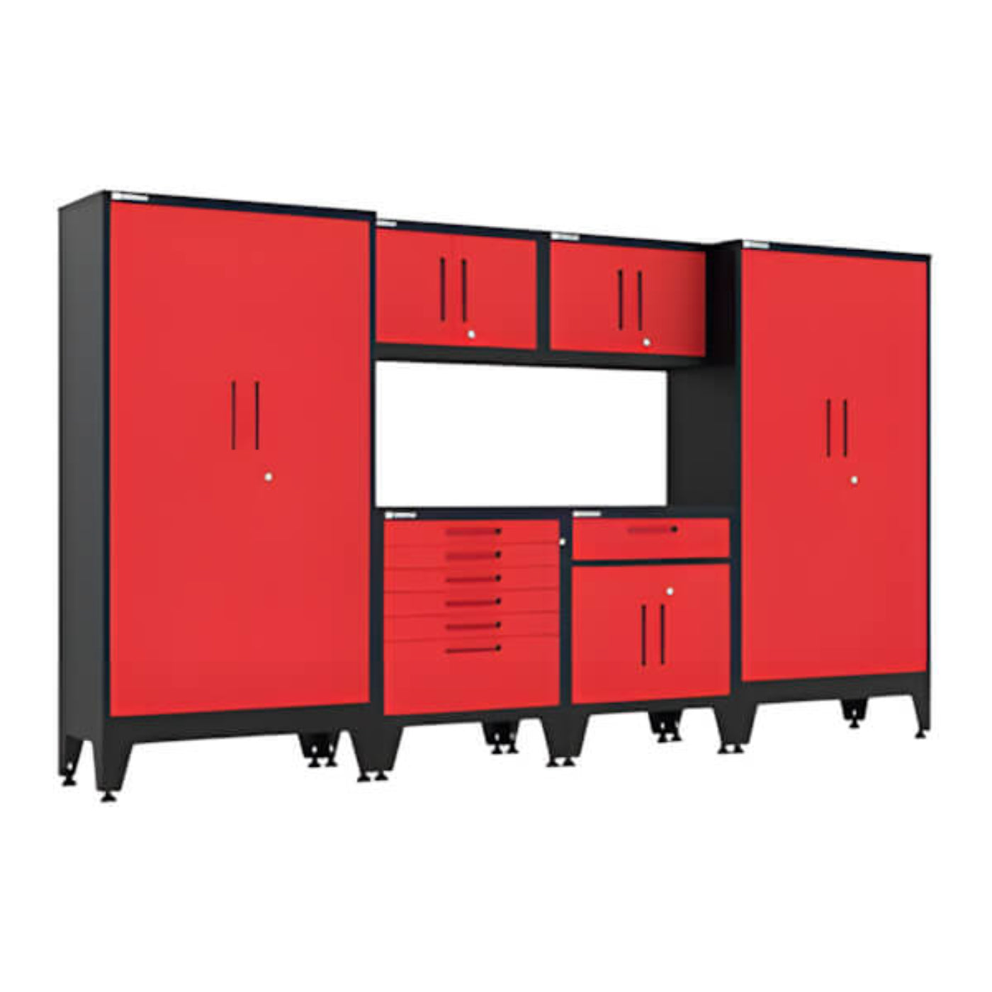 Armadillo Tough Red 6-Piece Garage Cabinet Set with Levelers - AR6PC135R