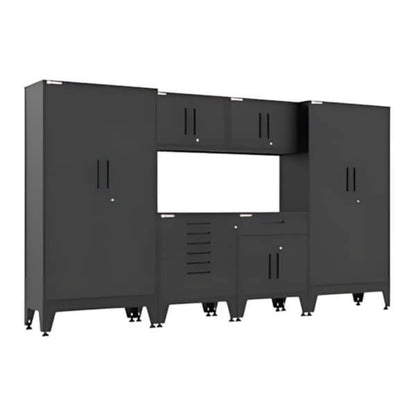 Armadillo Tough Black 6-Piece Garage Cabinet Set with Levelers