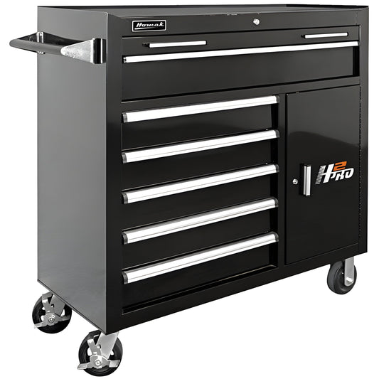 Homak  41" H2Pro 6 Drawer with 2 Drawer Comp Roller Cabinet - BK04041062