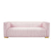 Meridian Furniture Glam PINK Velvet Channel Tufted Ravish Sofa Meridian Contemporary - 640Pink-S