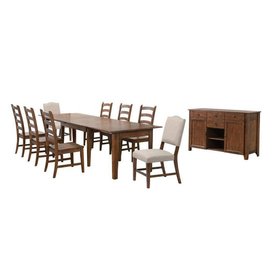 Sunset Trading Simply Brook 10 Piece 134" Rectangular Extendable Dining Set - DLU-BR134-C85AMSB10P